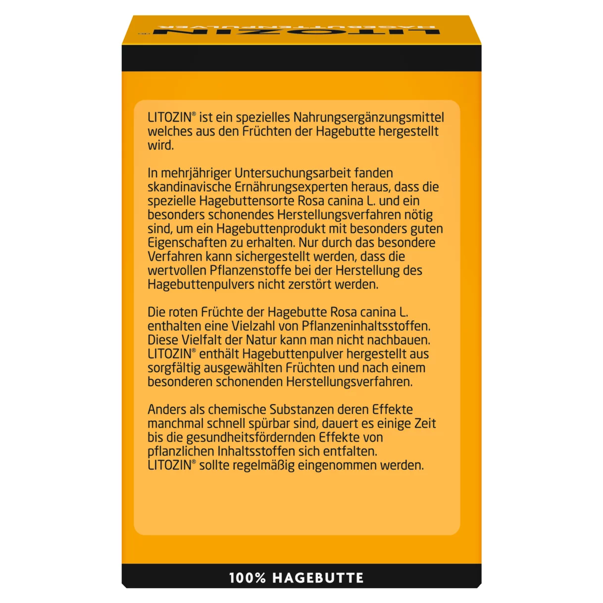 Abbildung der Produktverpackung  Hagebuttenpulver Rückansicht